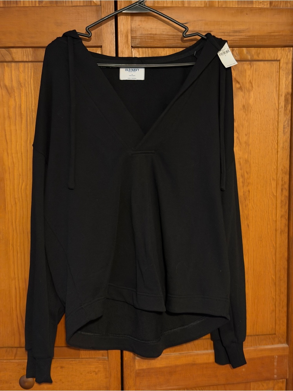 NWT Old Navy Black V-Neck Hoodie Tunic
